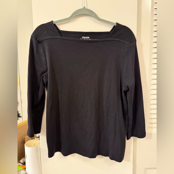 Chico's Tops - Chico's Elegant Black Long Sleeve Top
